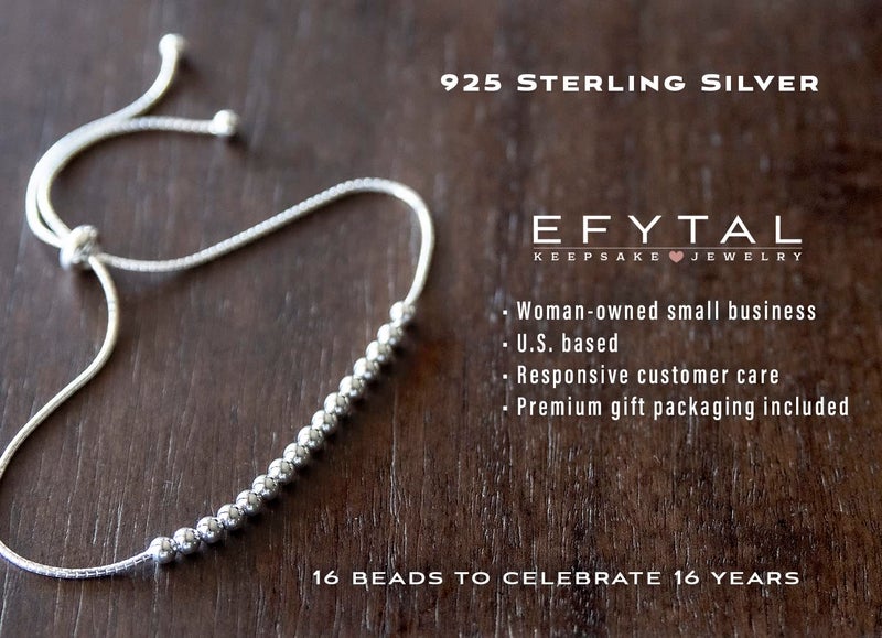 EFYTAL Sweet 16 Gifts, 925 Sterling Silver Sweet Sixteen Bracelet for 16 Year Old, 16th Birthday Gifts, Sweet 16 Birthday Decorations, 16th Birthday Party - Image 2
